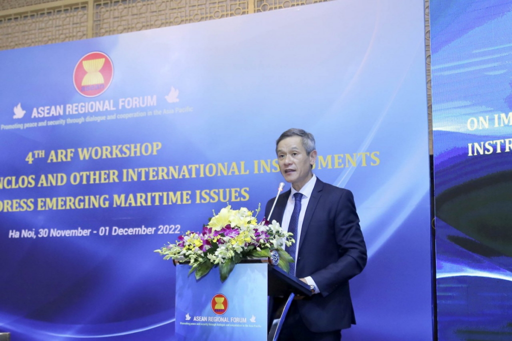 Assistant to the Minister of Foreign Affairs of Vietnam Nguyen Minh Vu made the workshop's opening remark